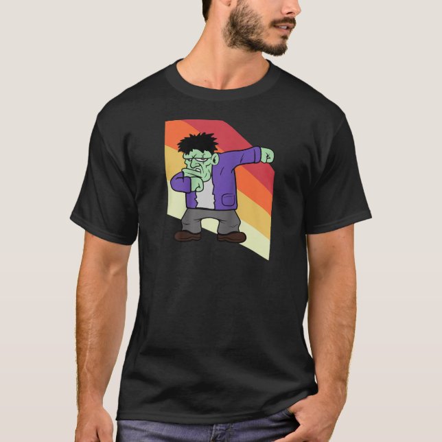 Monster Zombie Dabbing Dab Dancing Costum Hallowee T-Shirt (Front)