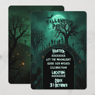 Monster Zombie Party Halloween Style Invitation