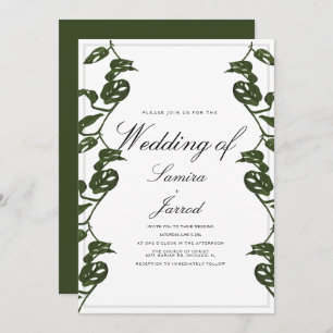Monstera Adansonii Tropical Botanical Vine Wedding Invitation