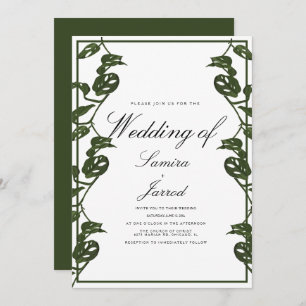 Monstera Adansonii Tropical Botanical Vine Wedding Invitation