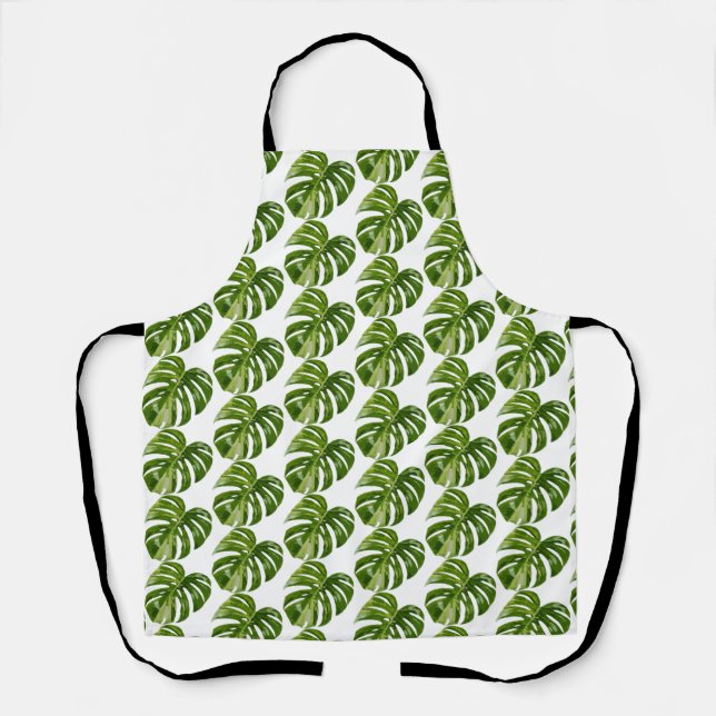 Monstera Albo Gardening Apron  Rare Houseplant Art (Front)