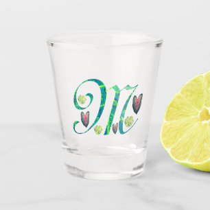 Monstera Alphabet "M"  Shot Glass