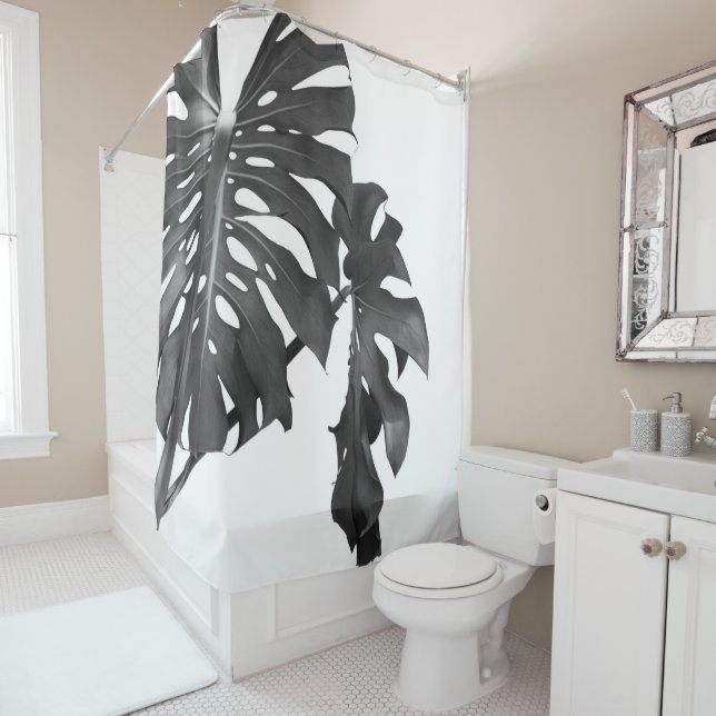 Monstera Beauty #3 #tropical #wall #art Shower Curtain (In Situ)