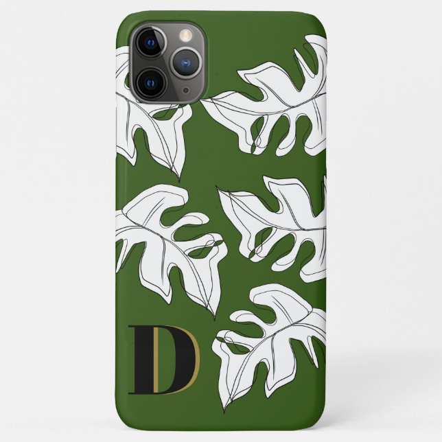Monstera Black White Botanical Wedding Case-Mate iPhone Case (Back)