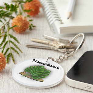 Monstera Circle Acrylic Keychain