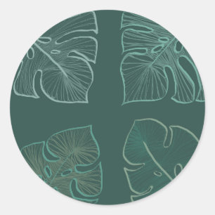 Monstera Classic Round Sticker
