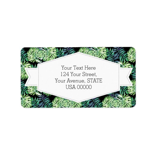 Monstera Deliciosa Hawaiian Island Tropics Leaves Label (Front)