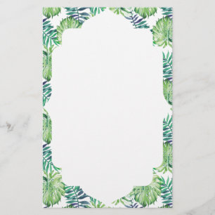 Monstera Deliciosa Hawaiian Island Tropics Leaves Stationery