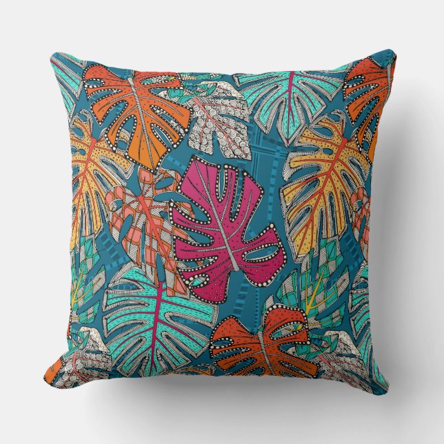 monstera deliciosa peacock cushion (Front)
