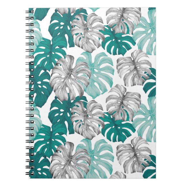 Monstera Duo Tone: Minimal Tropics Notebook (Front)
