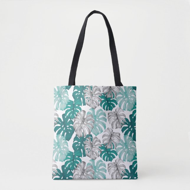 Monstera Duo Tone: Minimal Tropics Tote Bag (Front)