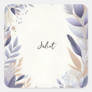 Monstera Emerald Green And Gold Bridal Shower Square Sticker