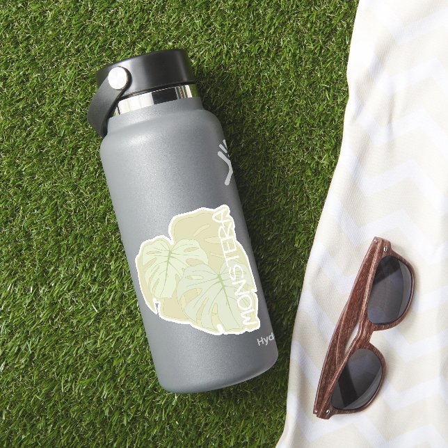 Monstera foliage in soft green (HydroFlask Insitu)