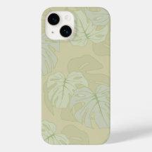 Monstera foliage in soft green