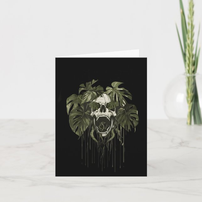 Monstera Funny Skull Plant Lover Nge Gardener Wome Card (Front)