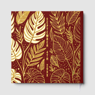 Monstera Gold Foliage Wedding Guest Book