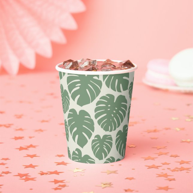 Monstera - Green Paper Cups (Insitu)