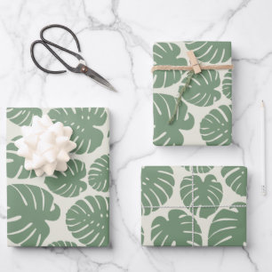 Monstera - Green Wrapping Paper Sheet