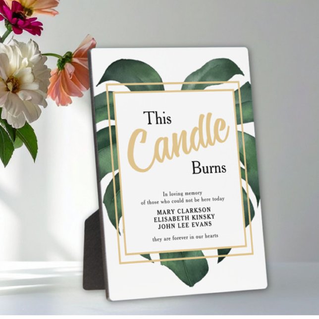 Monstera In loving memory wedding sign Tabletop  Plaque (Creator Uploaded)