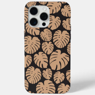 Monstera in Tan and Black iPhone 15 Pro Max Case