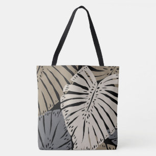 Monstera Jungle Hawaiian Tropical Leaves - Black Tote Bag