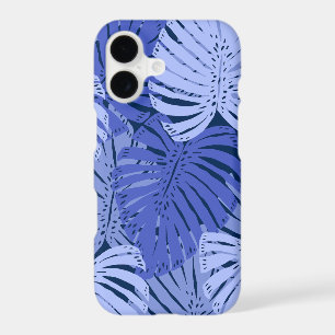 Monstera Jungle Hawaiian Tropical Leaves - Blue