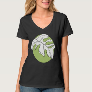 Monstera Leaf Abstract Plant Illustration Green T-Shirt