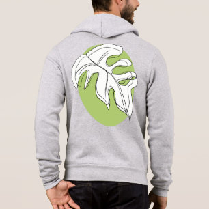 Monstera Leaf Abstract Plant Illustration Greenery Hoodie
