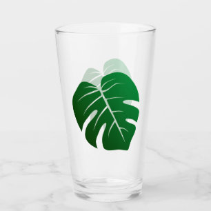 Monstera Leaf Botanical Design Drinking Glass