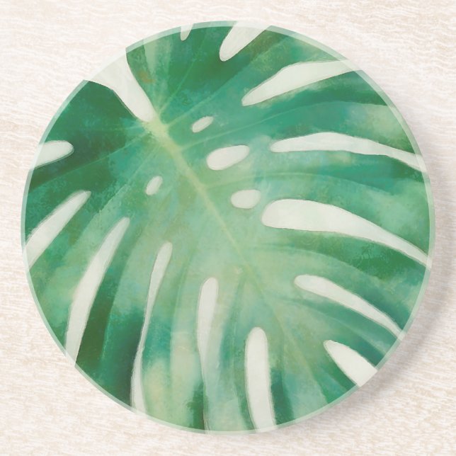 Monstera leaf coaster (Front)