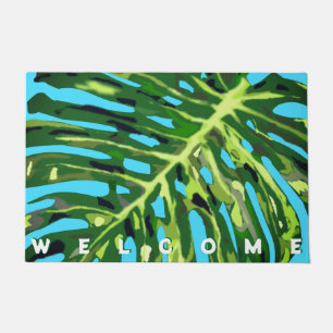 Monstera Leaf Doormat - Welcome
