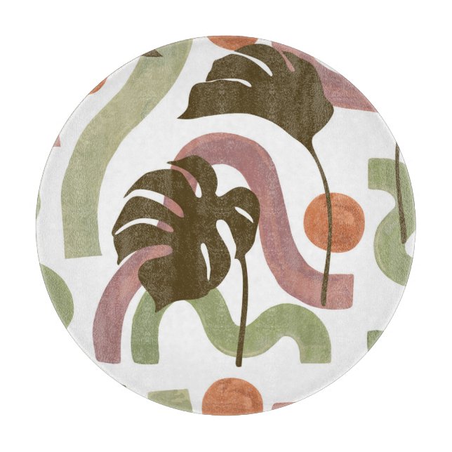 Monstera Leaf: Elegant Watercolor Poster Cutting Board (Front)