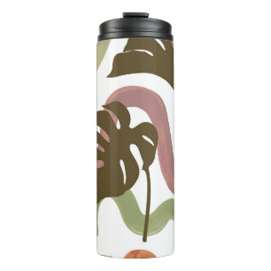 Monstera Leaf: Elegant Watercolor Poster Thermal Tumbler
