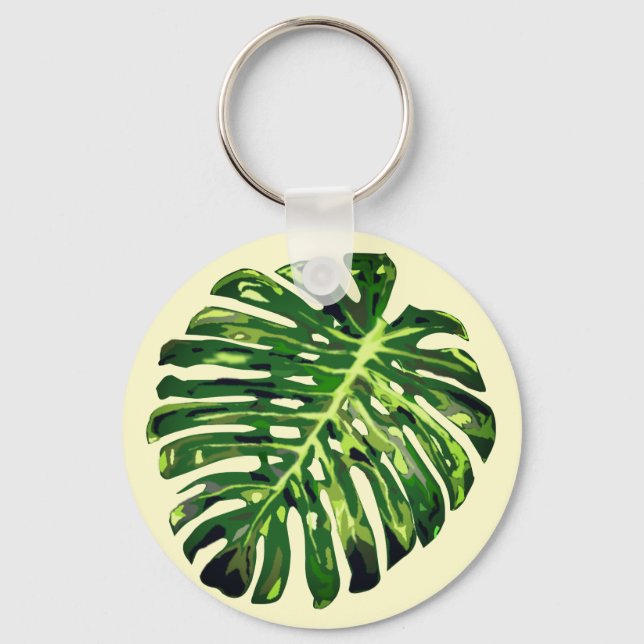 Monstera Leaf Keychain (Front)