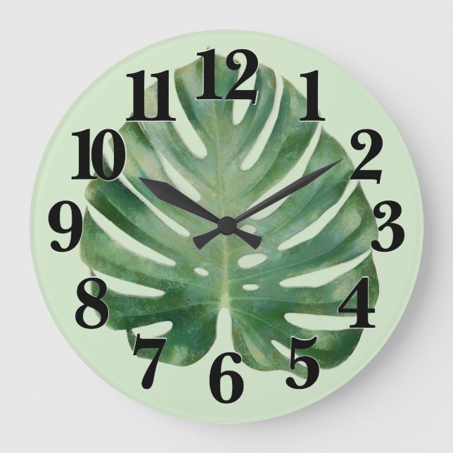 Monstera Leaf Large Clock (Front)