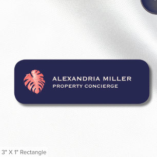 Monstera Leaf Logo Name Title Name Tag