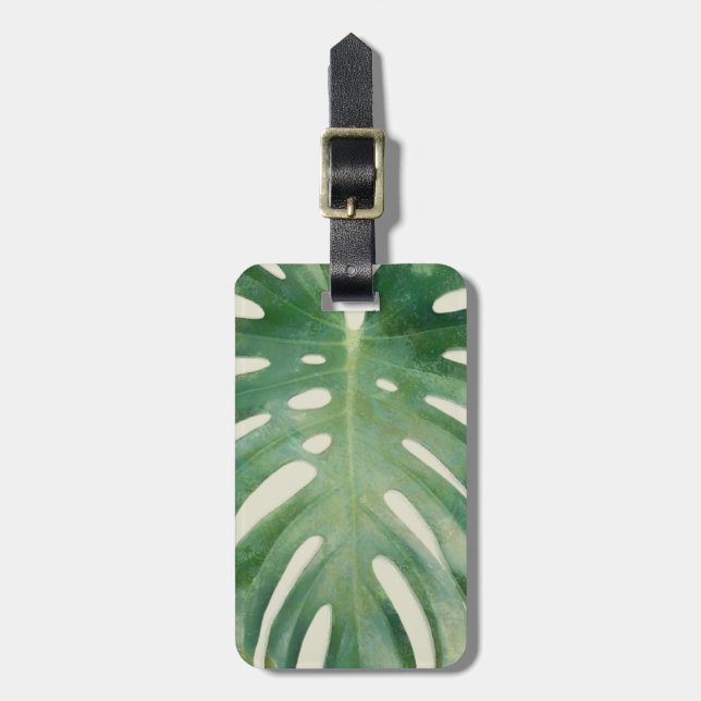 Monstera leaf luggage tag (Front Vertical)