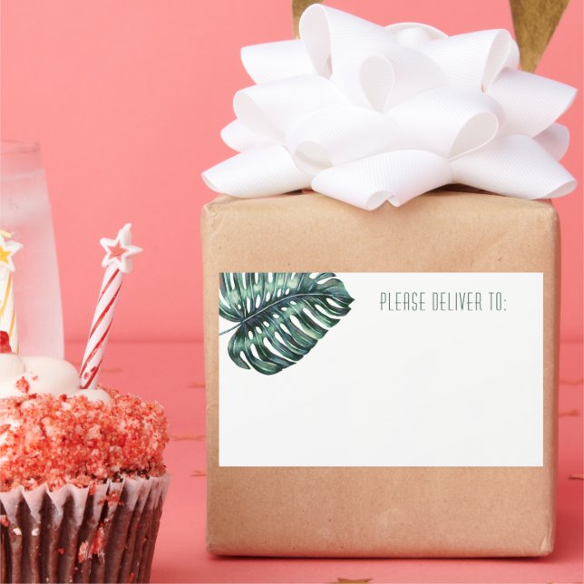 Monstera Leaf Mailing Shipping Labels (Party)