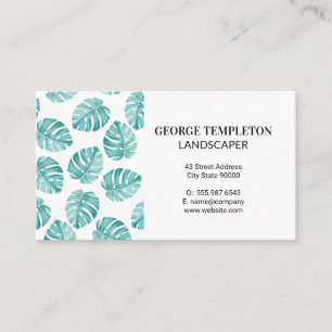 Monstera Leaf Pattern Element Business Card