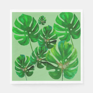 Monstera leaf pattern paper napkin