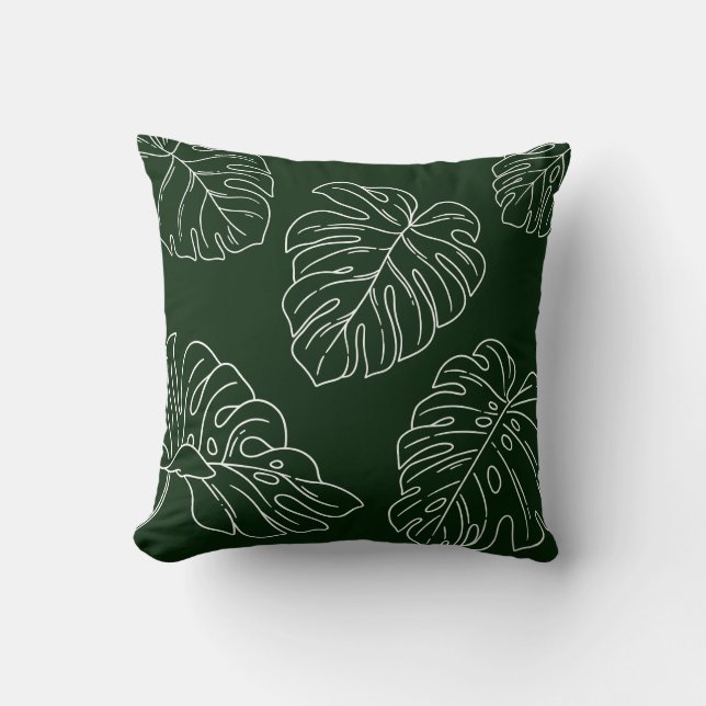 Monstera Leaf Plant Lover Home Decor Gift  Cushion (Front)