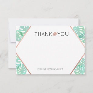 Monstera Leaf & Rose Gold Card
