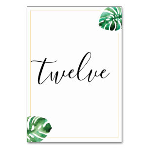 Monstera Leaf Table Numbers