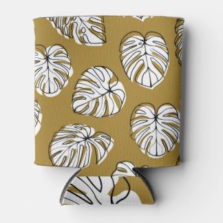 Monstera Leaf, Textile Seamless Pattern. Can Cooler