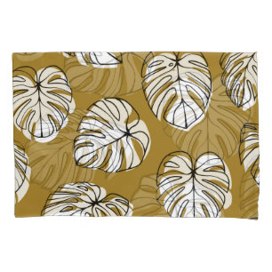 Monstera Leaf, Textile Seamless Pattern. Pillowcase