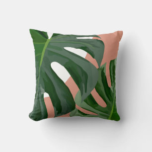 Monstera Leaf Throw Pillow