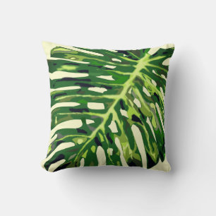 Monstera Leaf Throw Pillow - Customisable