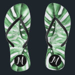 Monstera Leaf Tropical Monogram Flip Flops<br><div class="desc">Beautiful tropical monogram flip flops are a stylish and functional thank you gift for bridesmaids,  party guests,  teachers,  mothers and more. Need help personalising? Message me!</div>