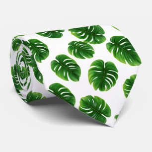 Monstera Leaf Tropical Pattern Tie