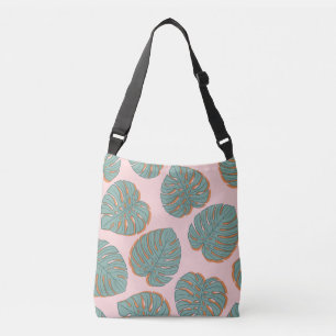 Monstera Leaf: Tropical Vintage Pattern Crossbody Bag
